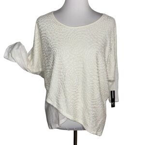 New Directions Cream Textured Women's Blouse